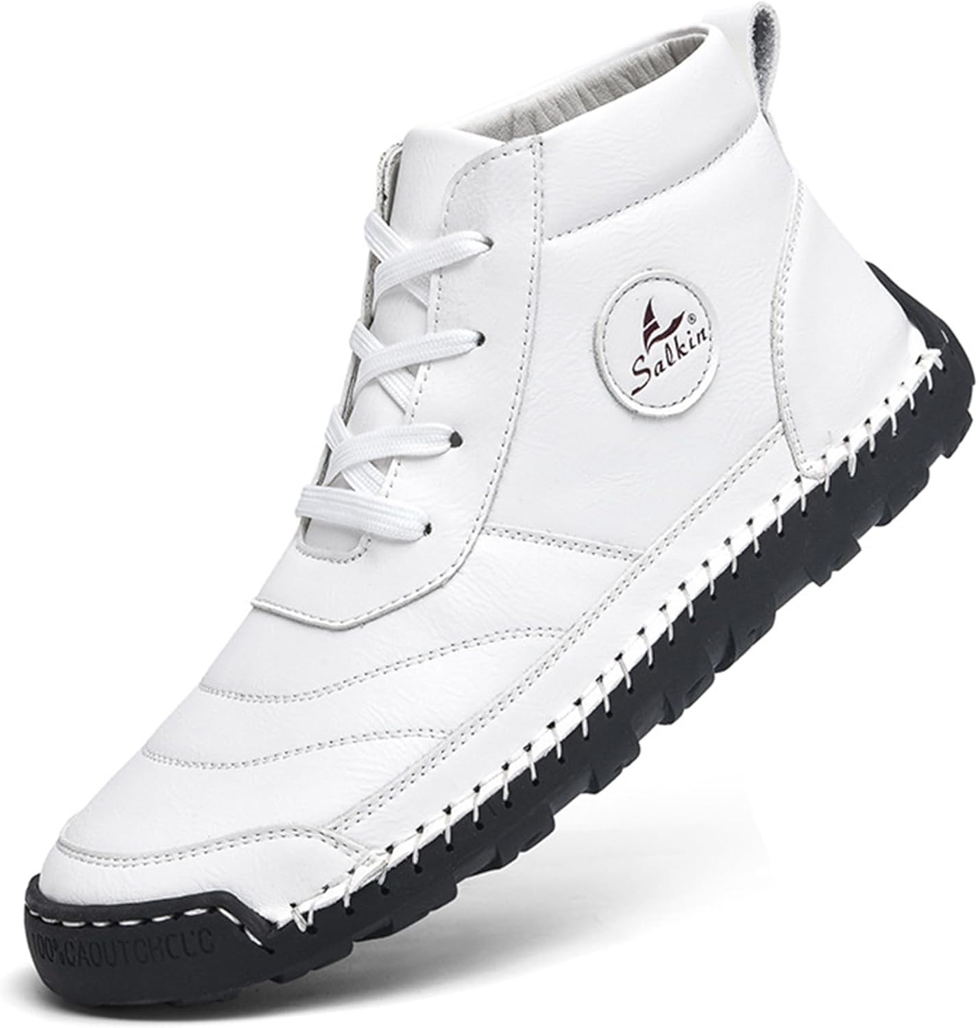 

Мужские повседневные высокие кожаные ботинки DEVILEYEZE, ручной работы, модные, на шнуровке, с нескользящей подошвой, для улицы, удобные, ретро, для ходьбы и вождения, ботильоны Чукка, белый