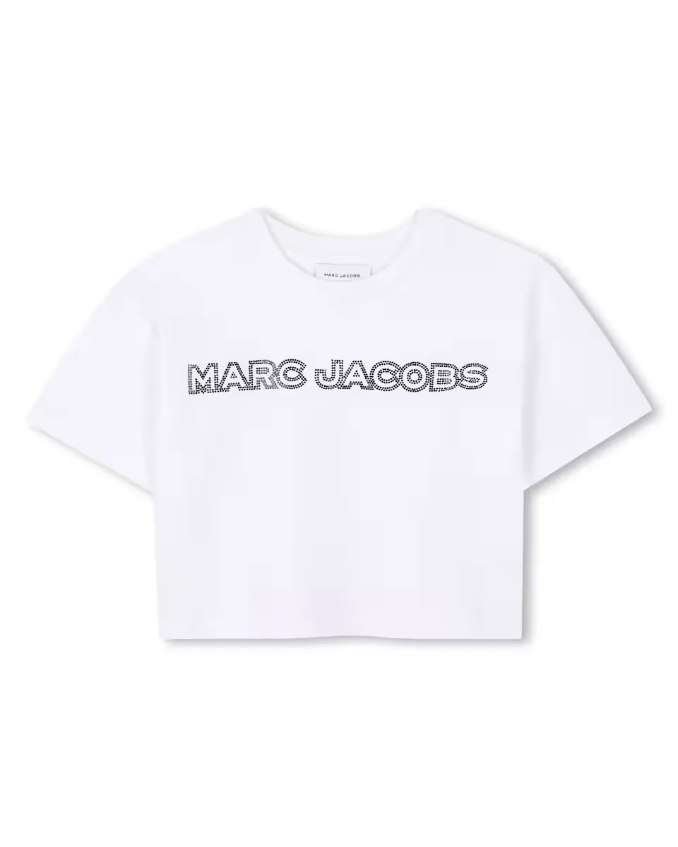 

Детка девочка хлопковая футболка с коротким рукавом Marc Jacobs, белый