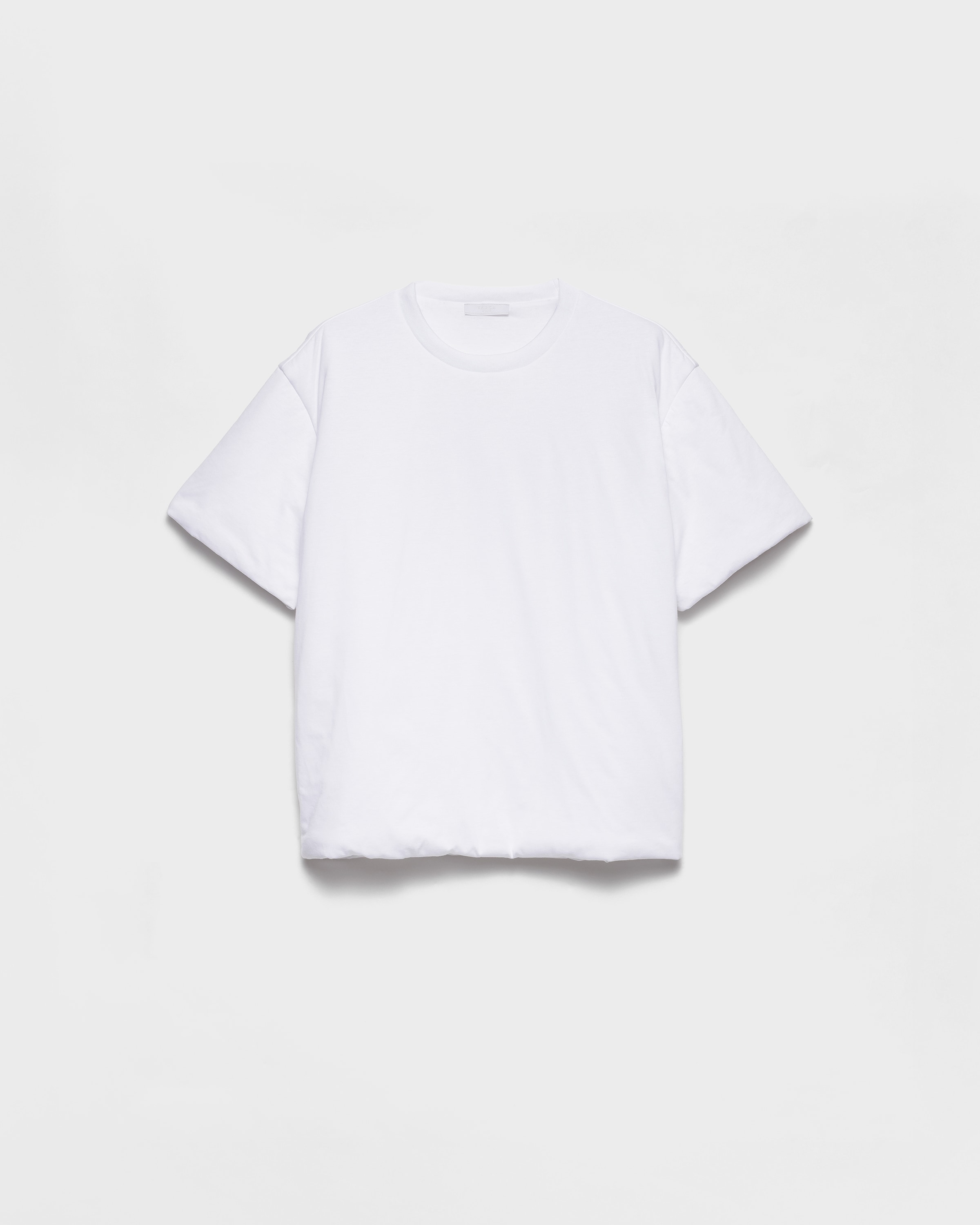 

Стеганая хлопковая футболка Prada, белый