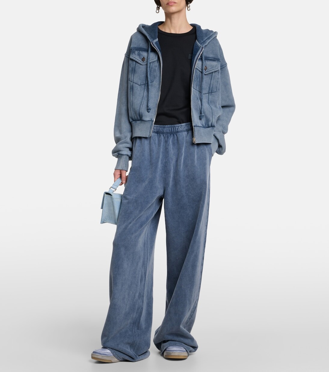 Спортивные брюки felin из хлопкового джерси Acne Studios, синий — фото 2