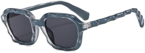 

Винтажные квадратные солнцезащитные очки 2027 года с уникальной волнообразной формой для женщин, модные двухцветные, с защитой от УФ-излучения UV400, для мужчин MTZJH, Dark Gray Gray