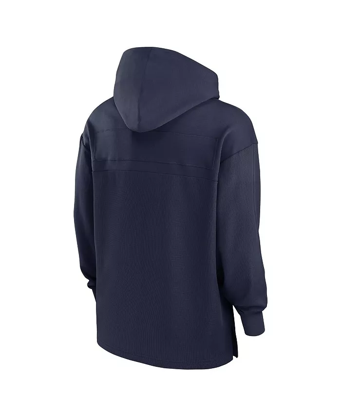 Мужская синяя толстовка Michigan Wolverines 2024/25 Sideline Jersey Performance Pullover Hoodie Jordan — фото 2