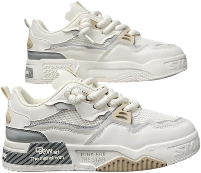 

Мужские кроссовки большого размера в модном стиле пэчворк для скейтборда, легкие и удобные с противоскользящей подошвой, дышащие и мягкие Clolinde, серый