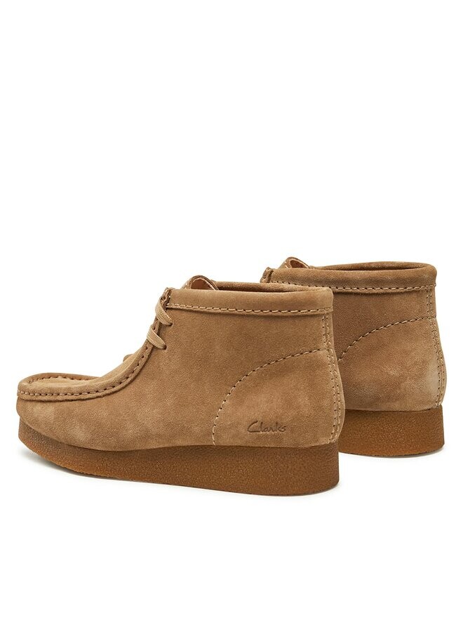 Ботинки женские Clarks Wallabee EvoGt на плоской подошве, бежевый — фото 3