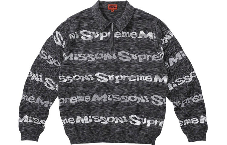 

Рубашка-поло Supreme Missoni Zip, зеленый / черный