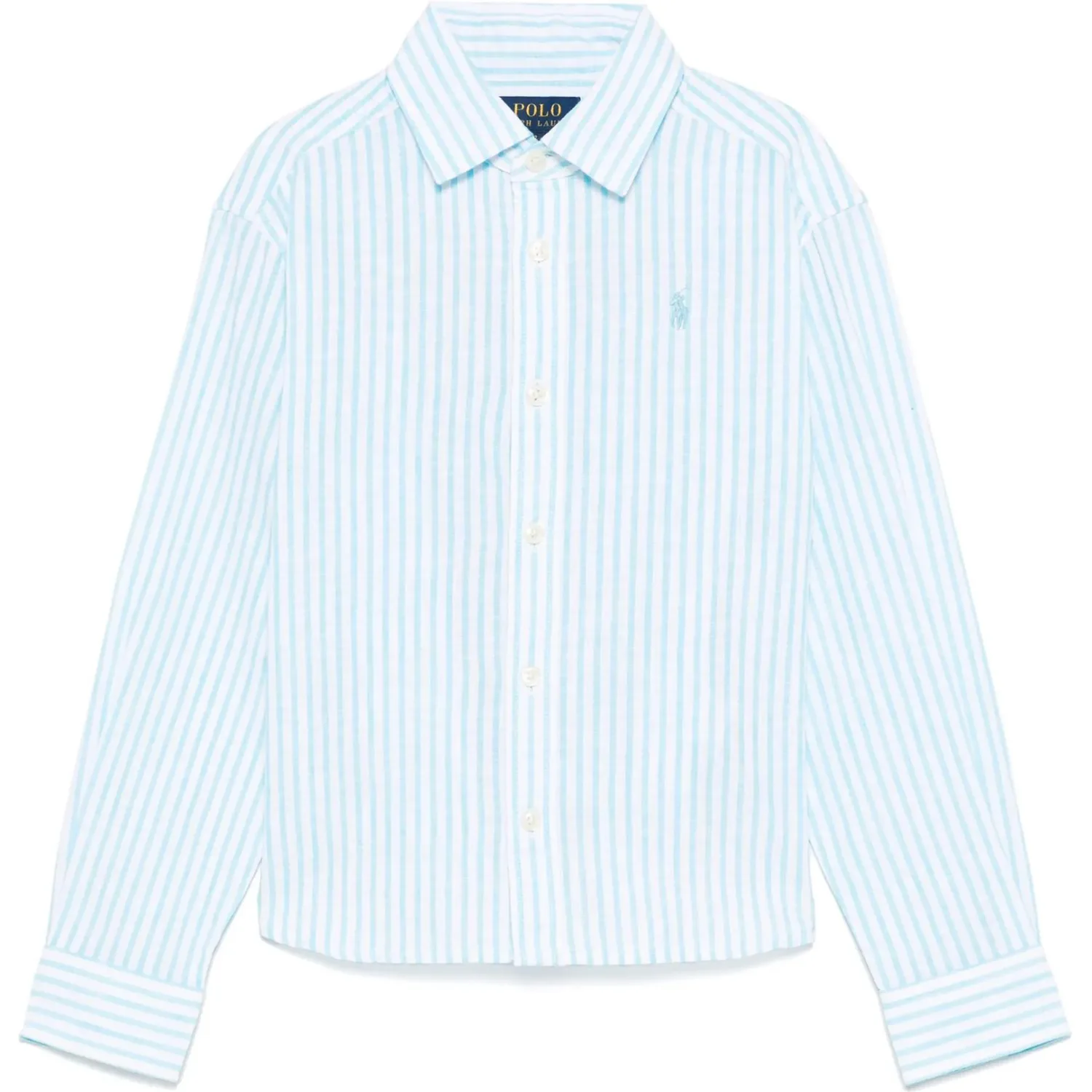 Polo Ralph Lauren Рубашка в полоску для детей, весна-осень, синяя — фото 3