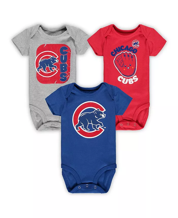 

Набор из 3 боди для мальчиков и девочек Royal, Red, Heathered Gray Chicago Cubs Change Up Outerstuff