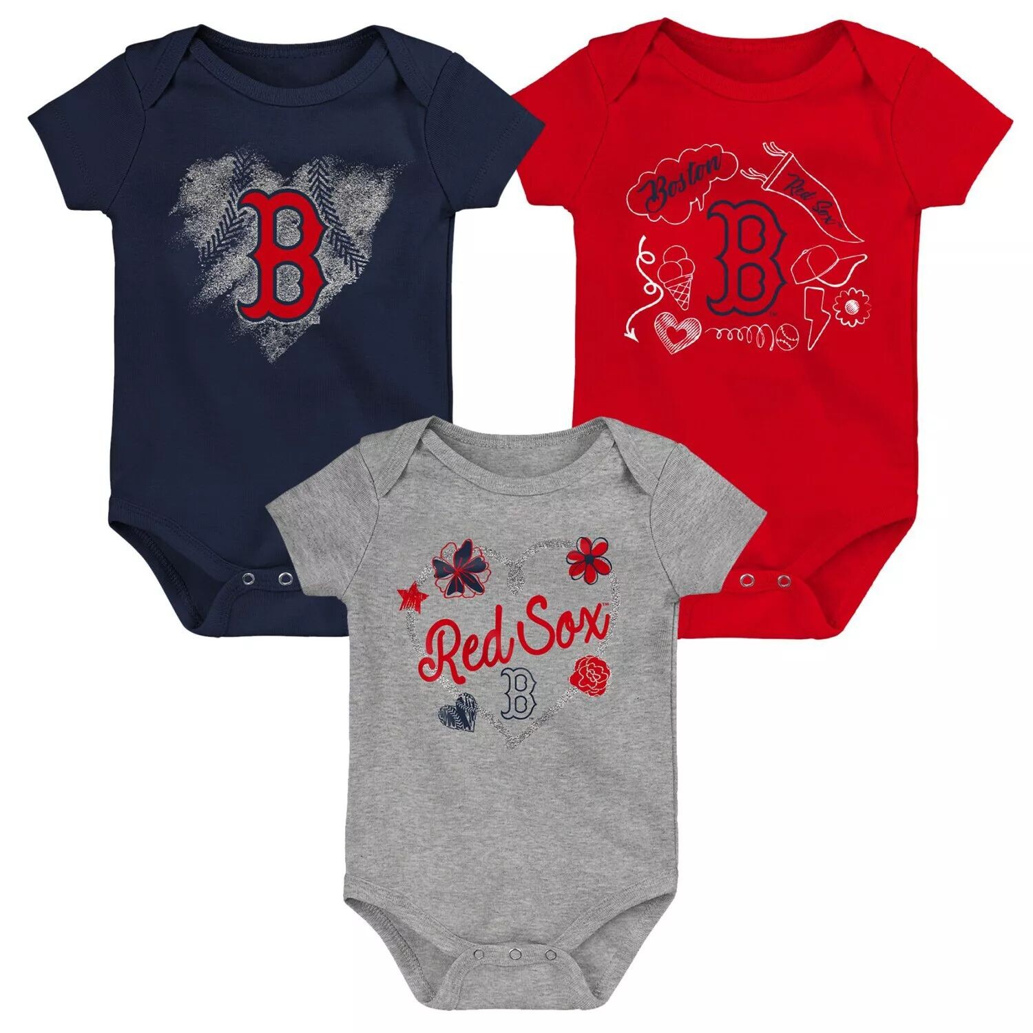 

Набор боди для младенцев темно-синего/красного/серого цвета Boston Red Sox Batter Up из 3 шт. Outerstuff, Красный, Набор боди для младенцев темно-синего/красного/серого цвета Boston Red Sox Batter Up из 3 шт. Outerstuff