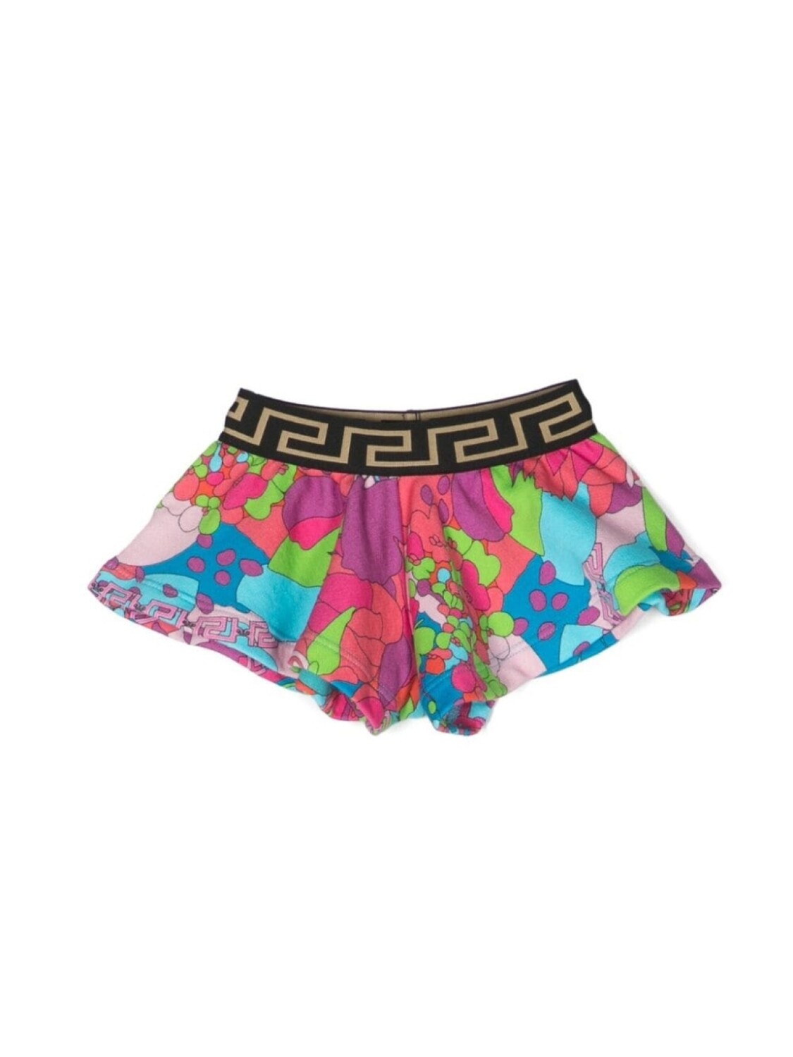 Versace Kids шорты с эластичным поясом и абстрактным узором, синий
