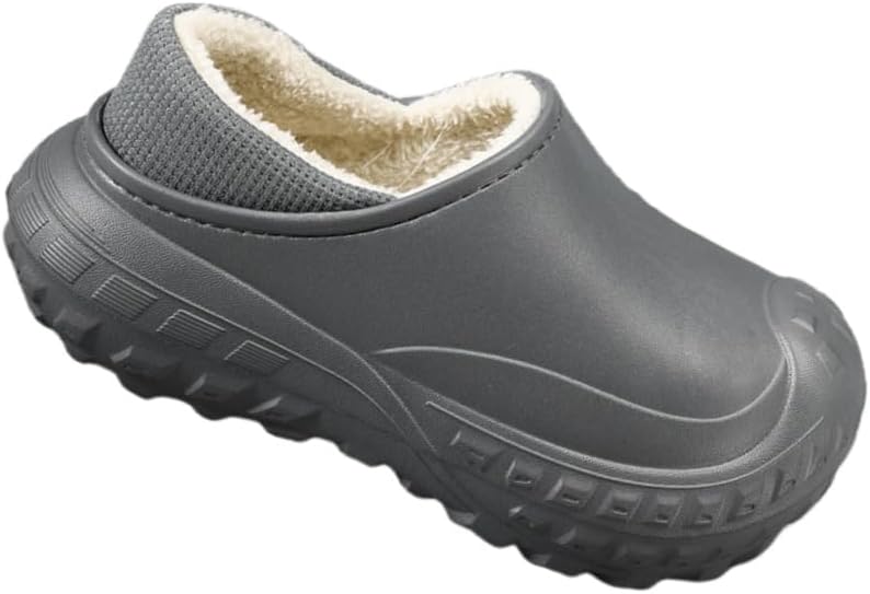 

Мужские теплые и толстые хлопковые зимние ботинки, с толстой подошвой, подходят для дома, противоскользящие, водонепроницаемые, подходят для активного отдыха и повседневного использования Fmshi, серый