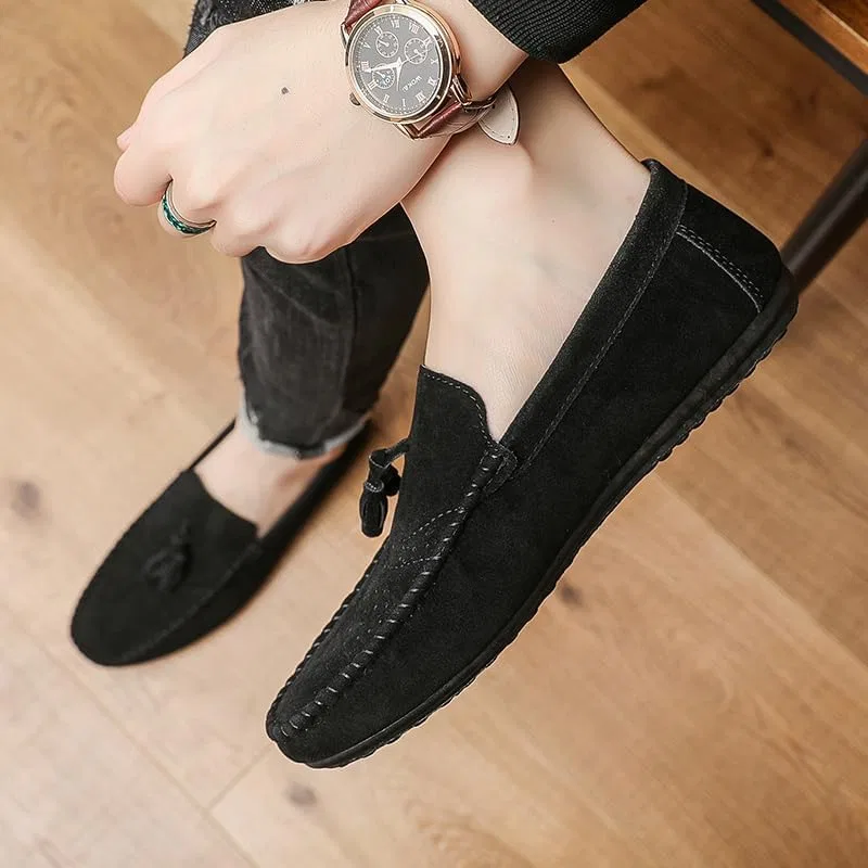 Лоферы мужские замшевые, Loafers, Black Hhhchpm — фото 4