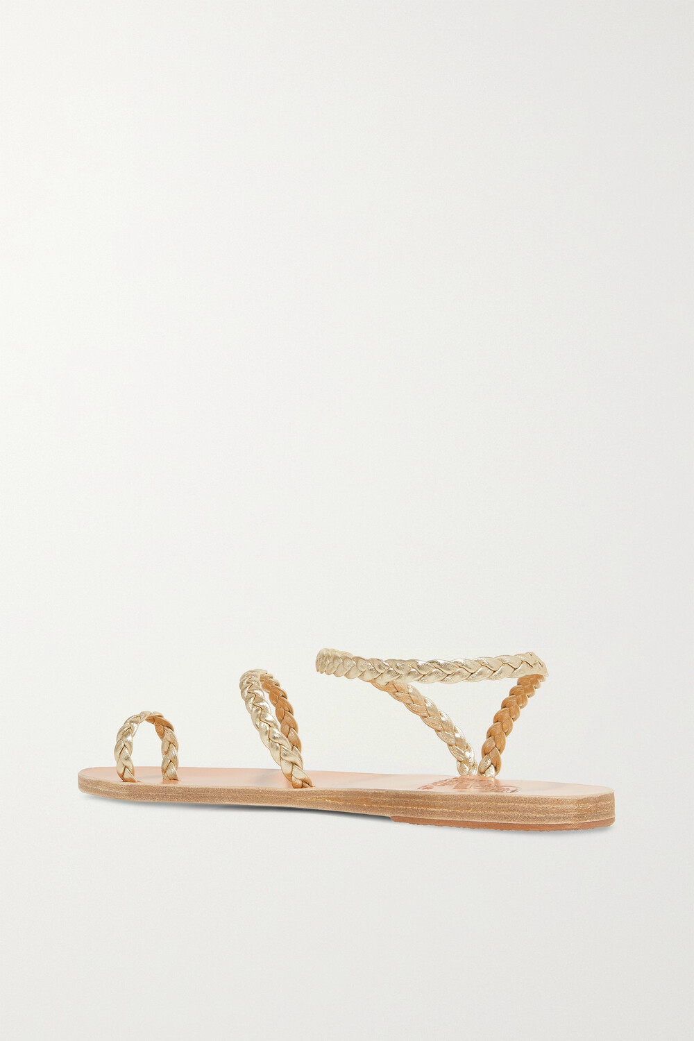 ANCIENT GREEK SANDALS сандалии Eleftheria с плетением из металлизированной кожи, золото
