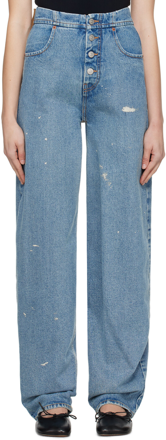 

Синие джинсы свободного кроя Mm6 Maison Margiela