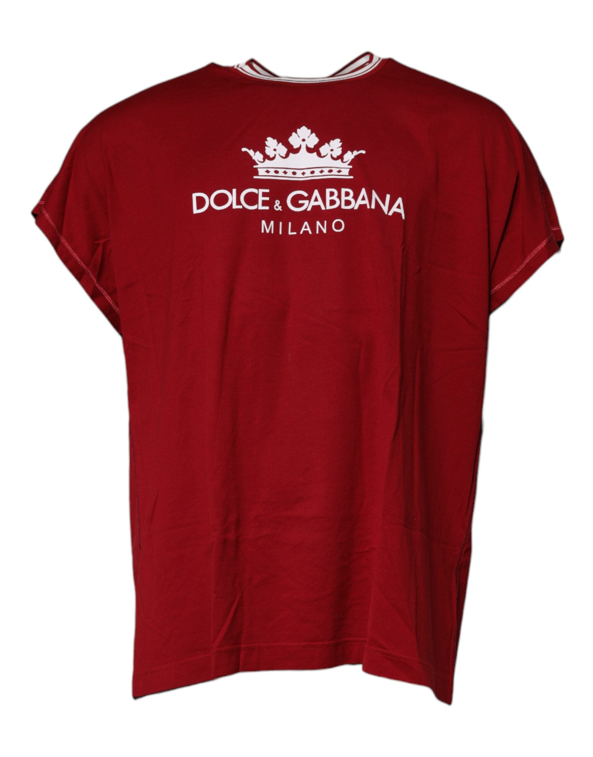 

Футболка из хлопка с круглым вырезом и красным логотипом Crown Dolce & Gabbana