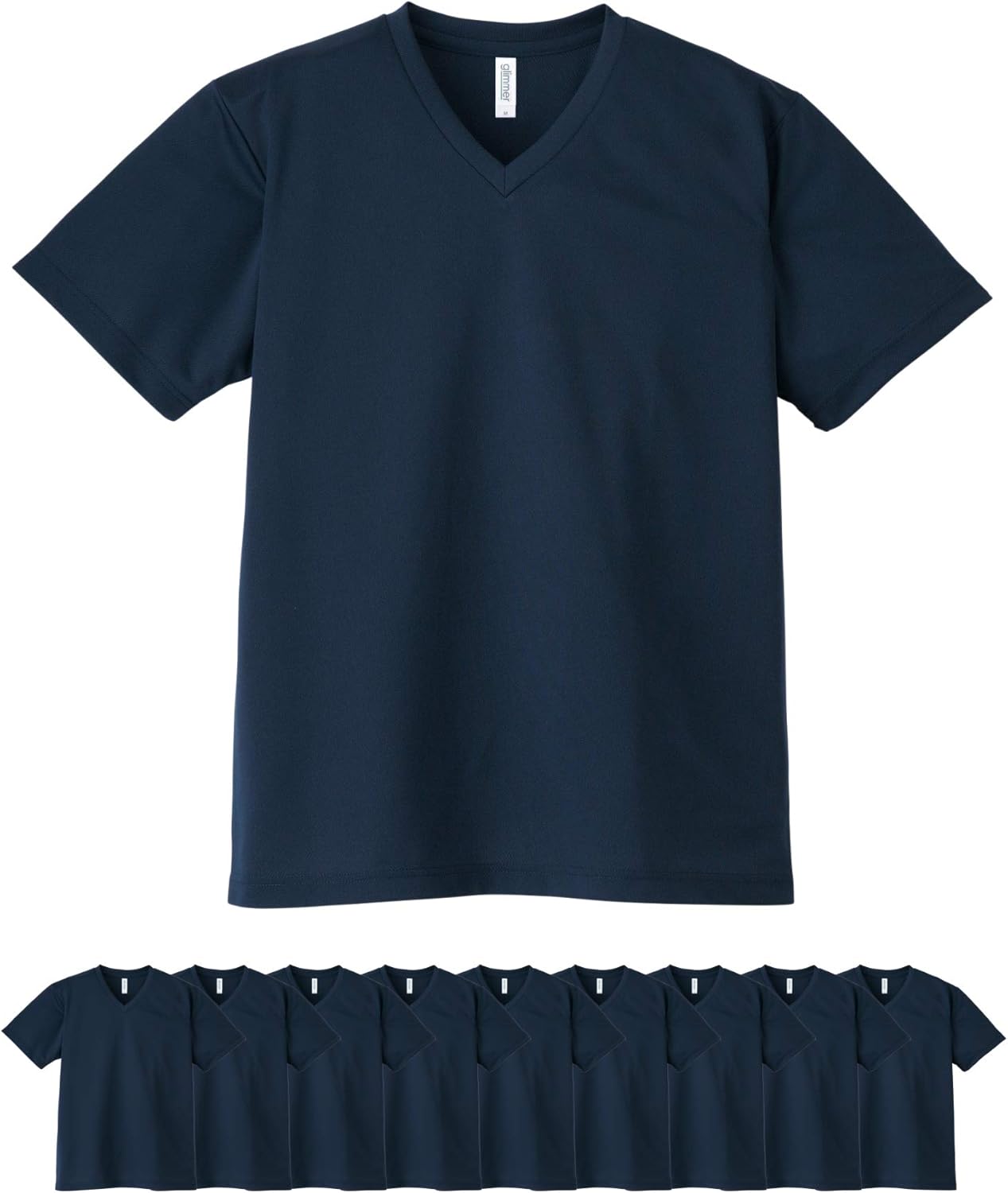 

Футболка унисекс с коротким рукавом, с V-образным вырезом Glimmer, темно-синий