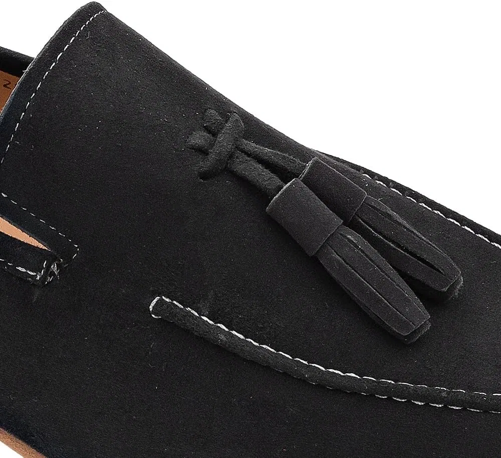 Лоферы замшевые Mezlan Tassel Loafer, черный — фото 2