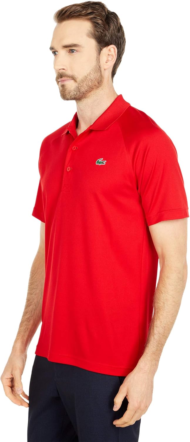 Lacoste мужская спортивная поло с коротким рукавом Regular Fit Green Croc, Red — фото 2