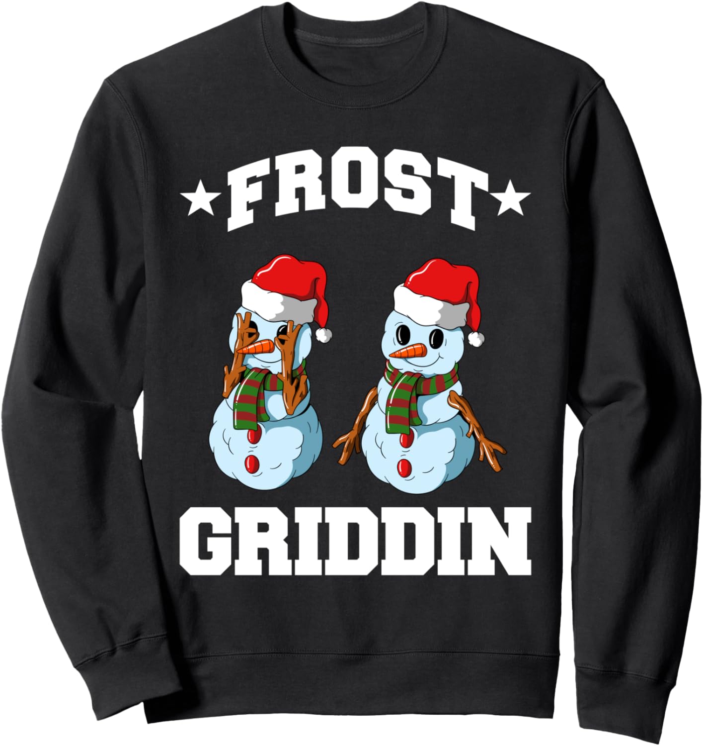 

Рождественская толстовка с изображением снеговика, грифона и лесного грифона, черная Lovely Christmas Family Design