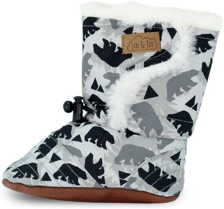 

JAN & JUL Faux Fur Lined Winter Booties for Babies and Toddlers, Bear