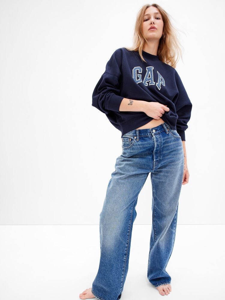 

Толстовка с леопардовым логотипом Gap, синий