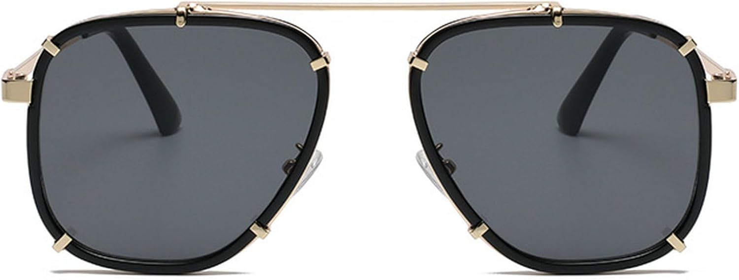 

Модные квадратные солнцезащитные очки-пилот для женщин, дизайнерские очки в металлической оправе, мужские коричневые и зеленые солнцезащитные очки для женщин, защита от УФ-излучения UV400 mincl, Black