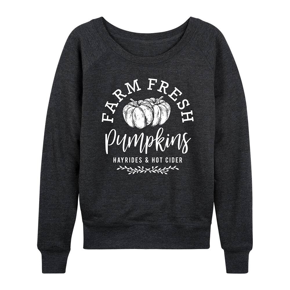 

Женский легкий свитшот из френч терри Farm Fresh Pumpkins Licensed Character, цвет Heather Charcoal