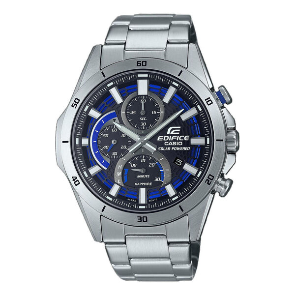 

Часы CASIO Waterproof Sports EDIFICE Solar Powered Mens Silver Analog, цвет silver