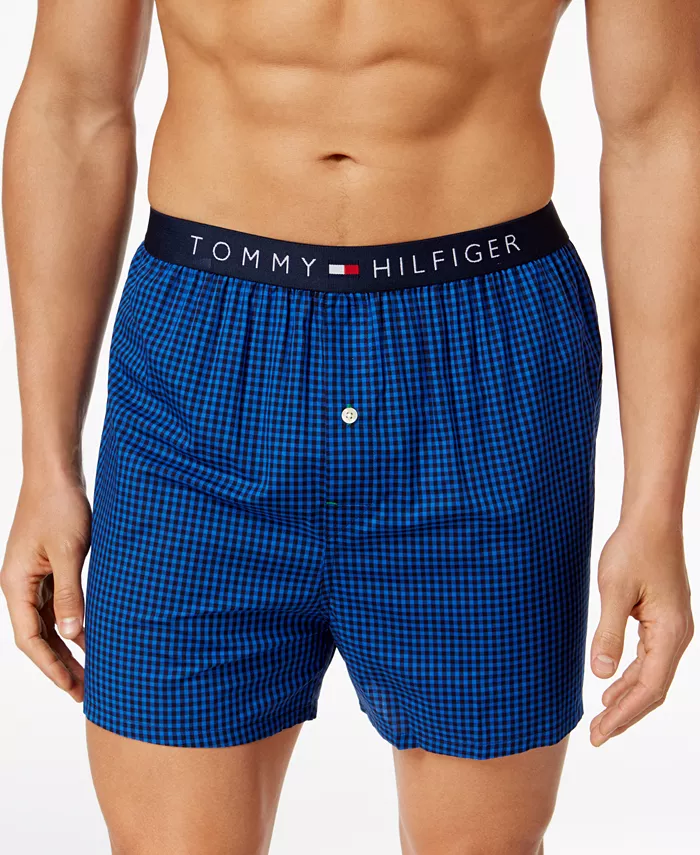 

Мужские боксеры из хлопка с принтом логотипа Flag Tommy Hilfiger, синий
