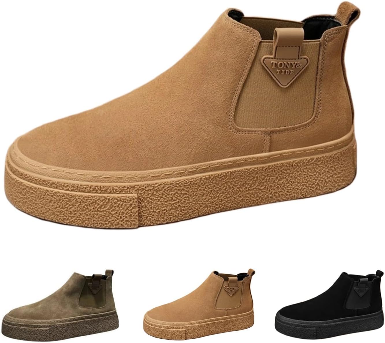 

Женские и мужские ретро ботильоны на платформе с модной массивной подошвой, классические челси, повседневные и спортивные ботинки Macefil, хаки