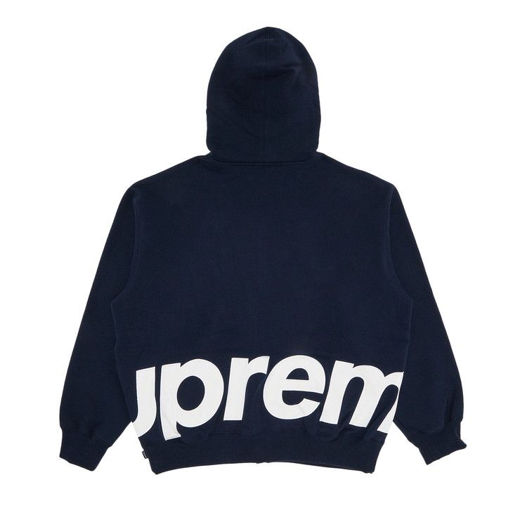 Толстовка Supreme Big Logo Zip Up Hooded Sweatshirt, Navy — фото 2