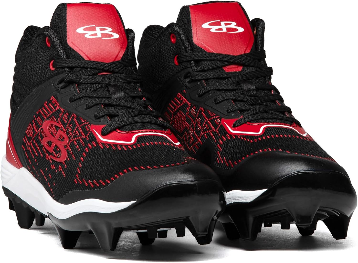 Бутсы Boombah Viper Pureknit для мужчин с формованной средней подошвой - Status - несколько цветовых вариантов - несколько размеров, черный/красный — фото 4
