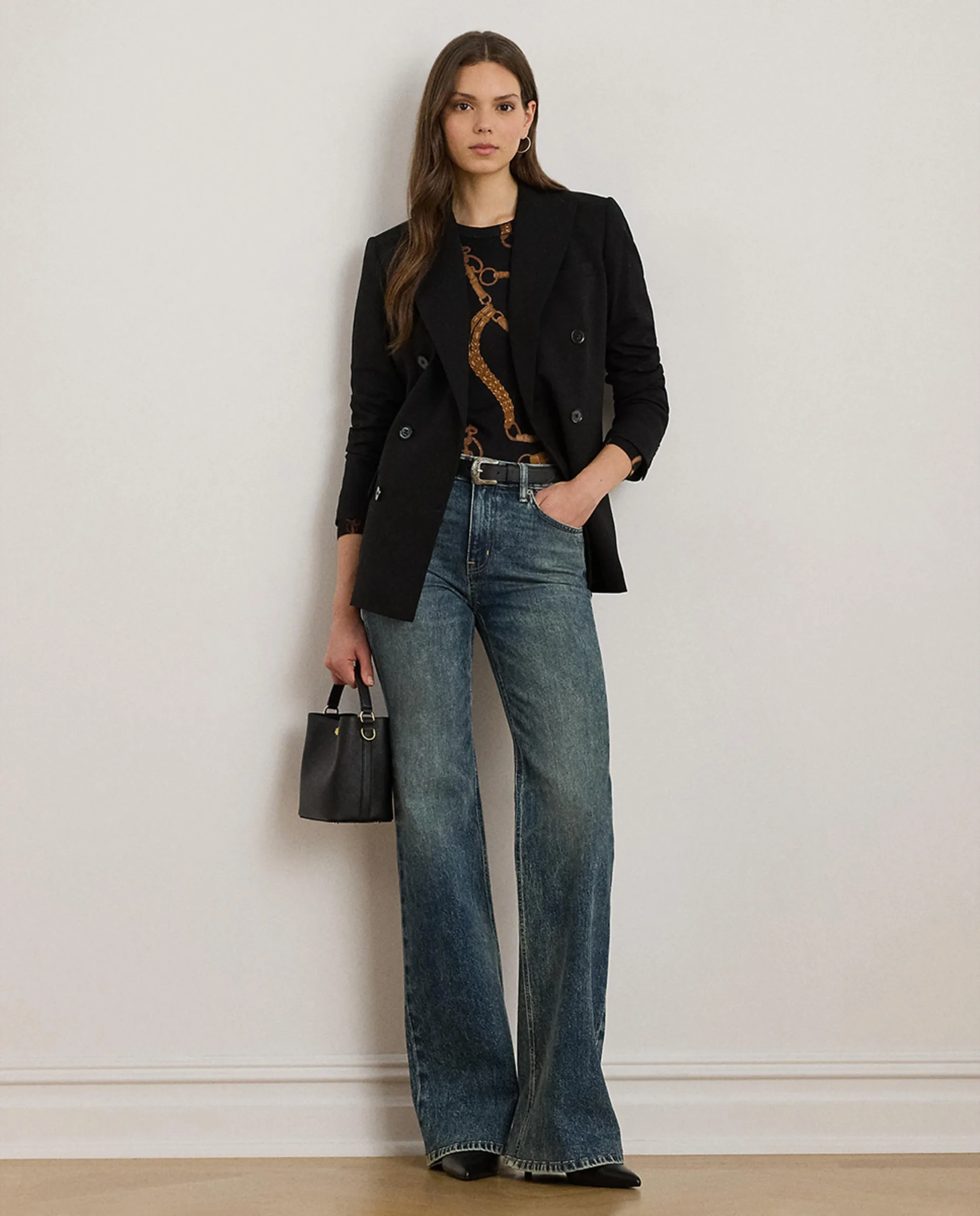 

Ковбойская юбка-колокол для женщин с широкой кокеткой Lauren Ralph Lauren, синий
