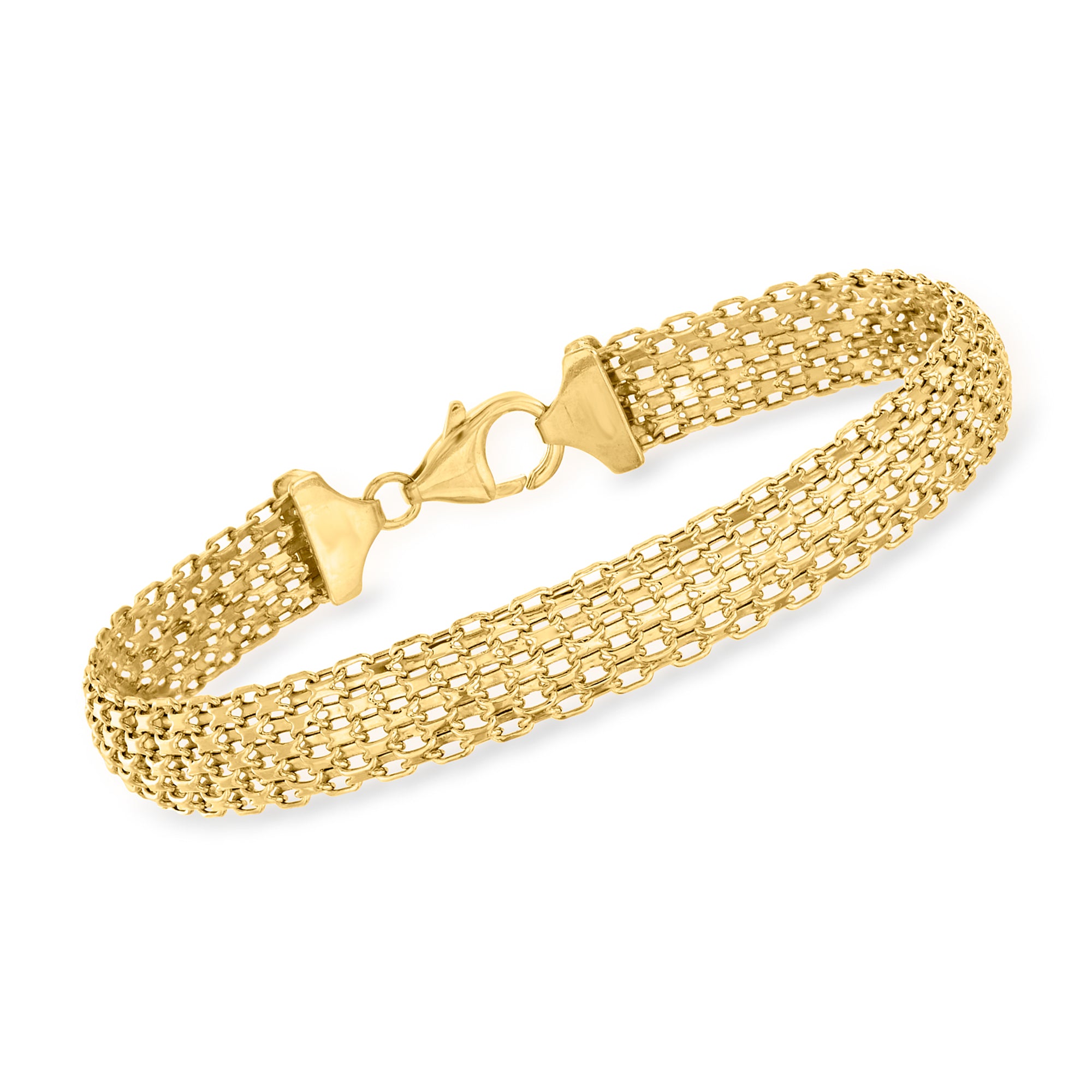 

Браслет Ross-Simons Italian Bismark из 14-каратного желтого золота Ross-Simons, 7.5 In