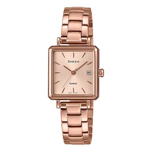 

Часы CASIO Quartz Waterproof Sapphire Crystal SHEEN Rose Gold Analog, золотой