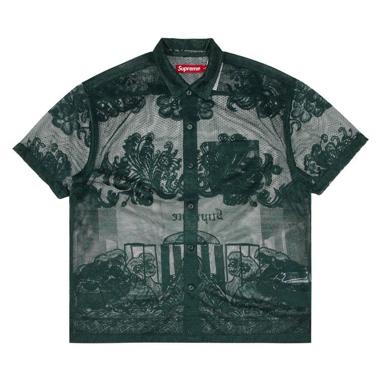 

Рубашка Supreme Last Supper Lace Short-Sleeve Shirt, Dark Green