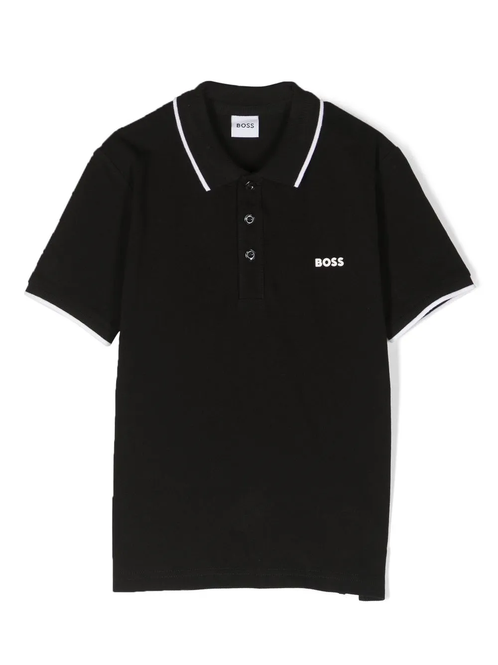 

Рубашка поло с тисненым логотипом BOSS Kidswear, черный