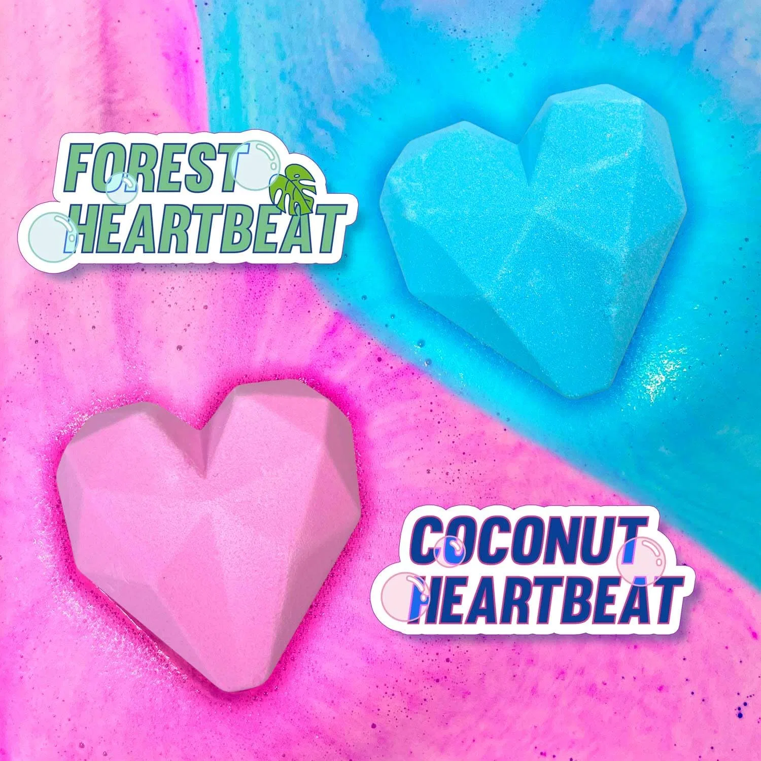 Набор бомбочек для ванны BODYNESS Neon Heart 6 шт. с кокосовым маслом Bodyness — фото 3