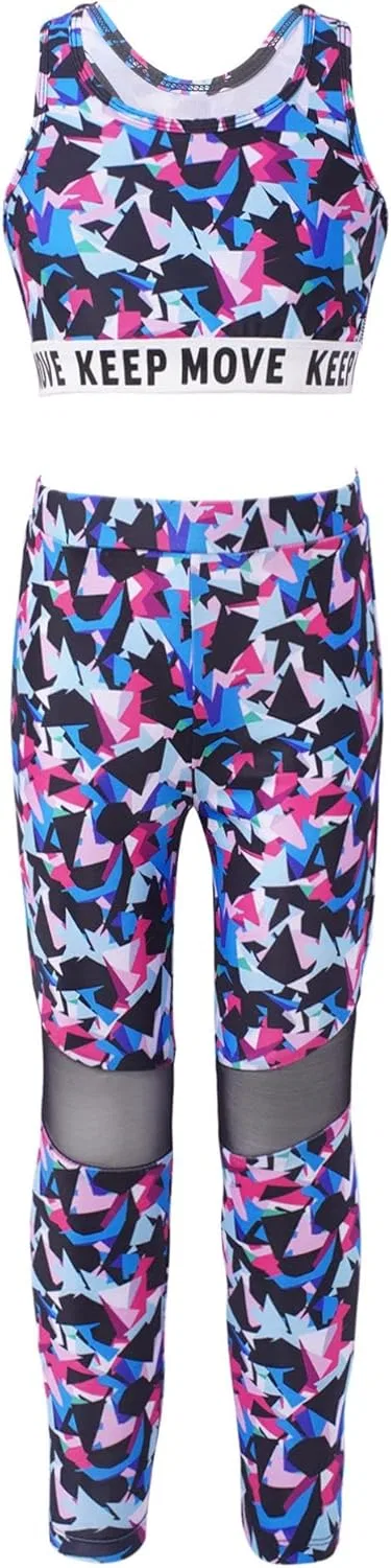 Детский спортивный комплект Manyakai с топом и леггинсами, Colorful Rhombus