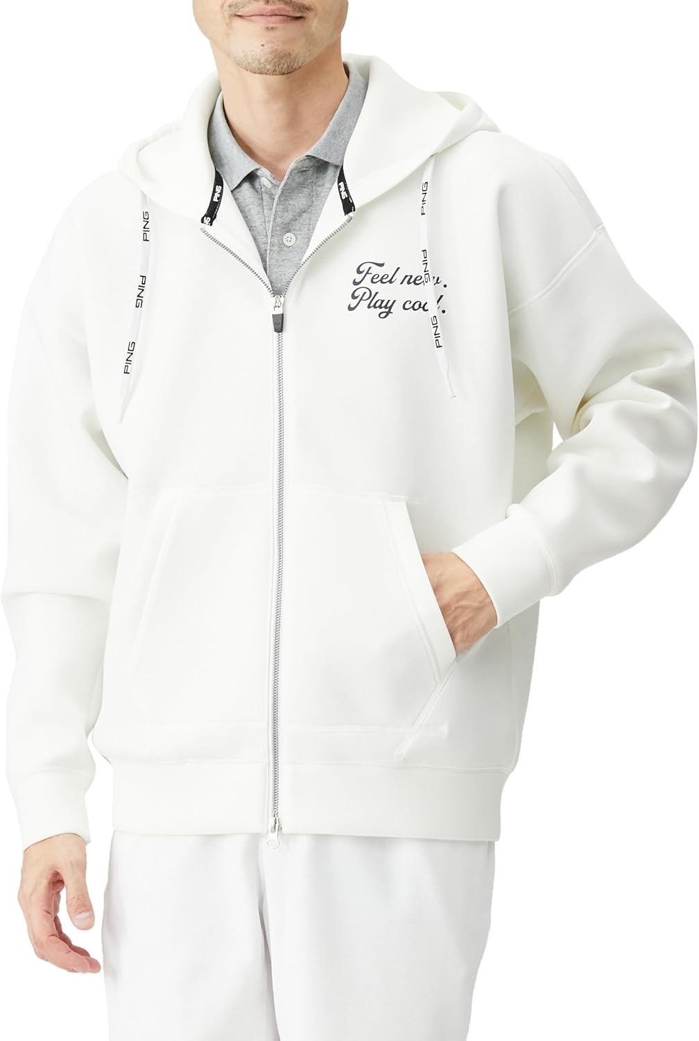 

Мужская толстовка с длинными рукавами и застежкой-молнией Pin Apparel 621-4162201 (легкая, из картона) / верхняя одежда для гольфа, 030белый Ping