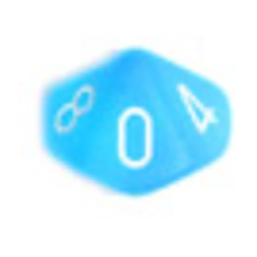 

d10 Карибский синий с белым (10), Dice - Frosted - d10 (Chessex)