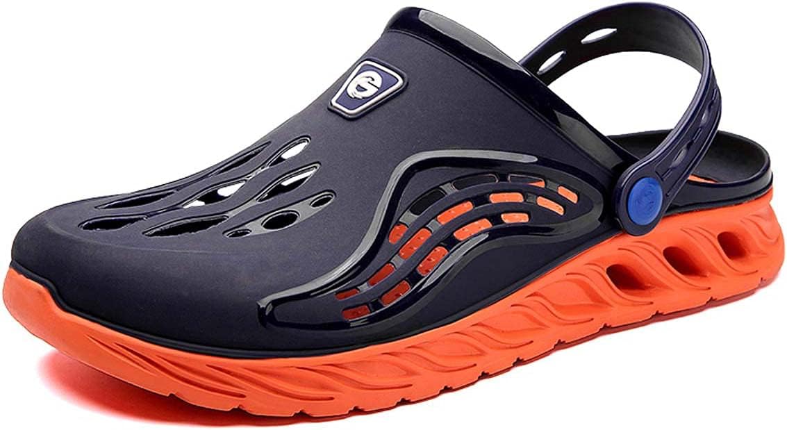 

Мужские и женские легкие и комфортные дышащие садовые сандалии HYDLONGR из резины с плоской подошвой, нескользящие, пляжные тапочки, сабо, оранжевый