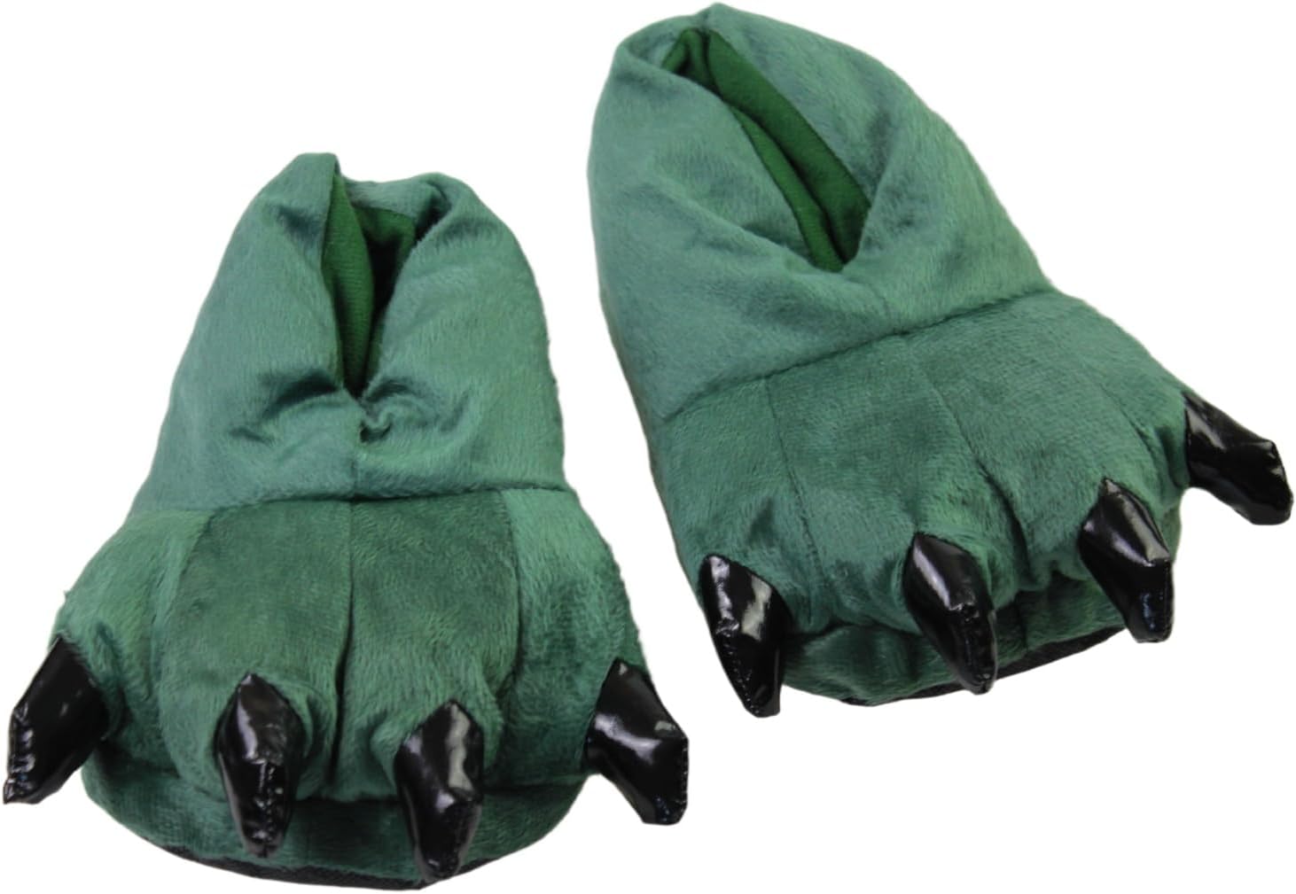 

Забавные домашние тапочки с лапами медведя для женщин, мужчин и детей, теплые и пушистые Shinemem, зеленый