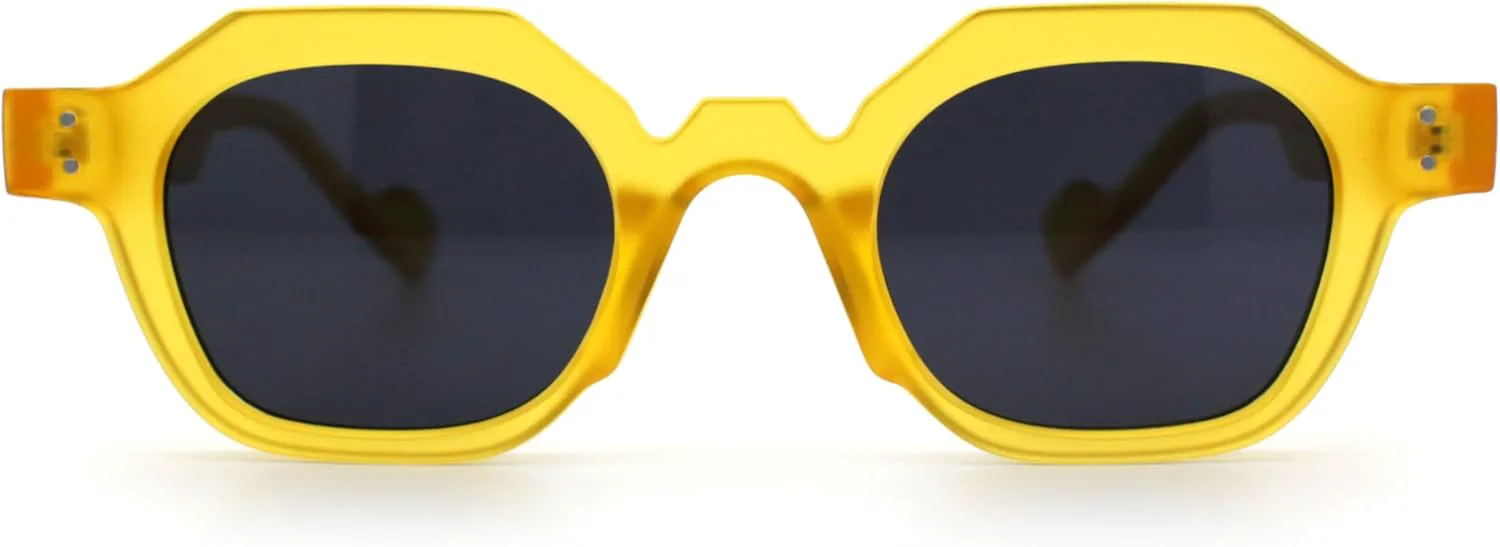 

SA106 Модные ретро-хипстерские солнцезащитные очки в оправе типа "замочная скважина" с восьмиугольными линзами и роговым оправом, пластиковые, Yellow - Black