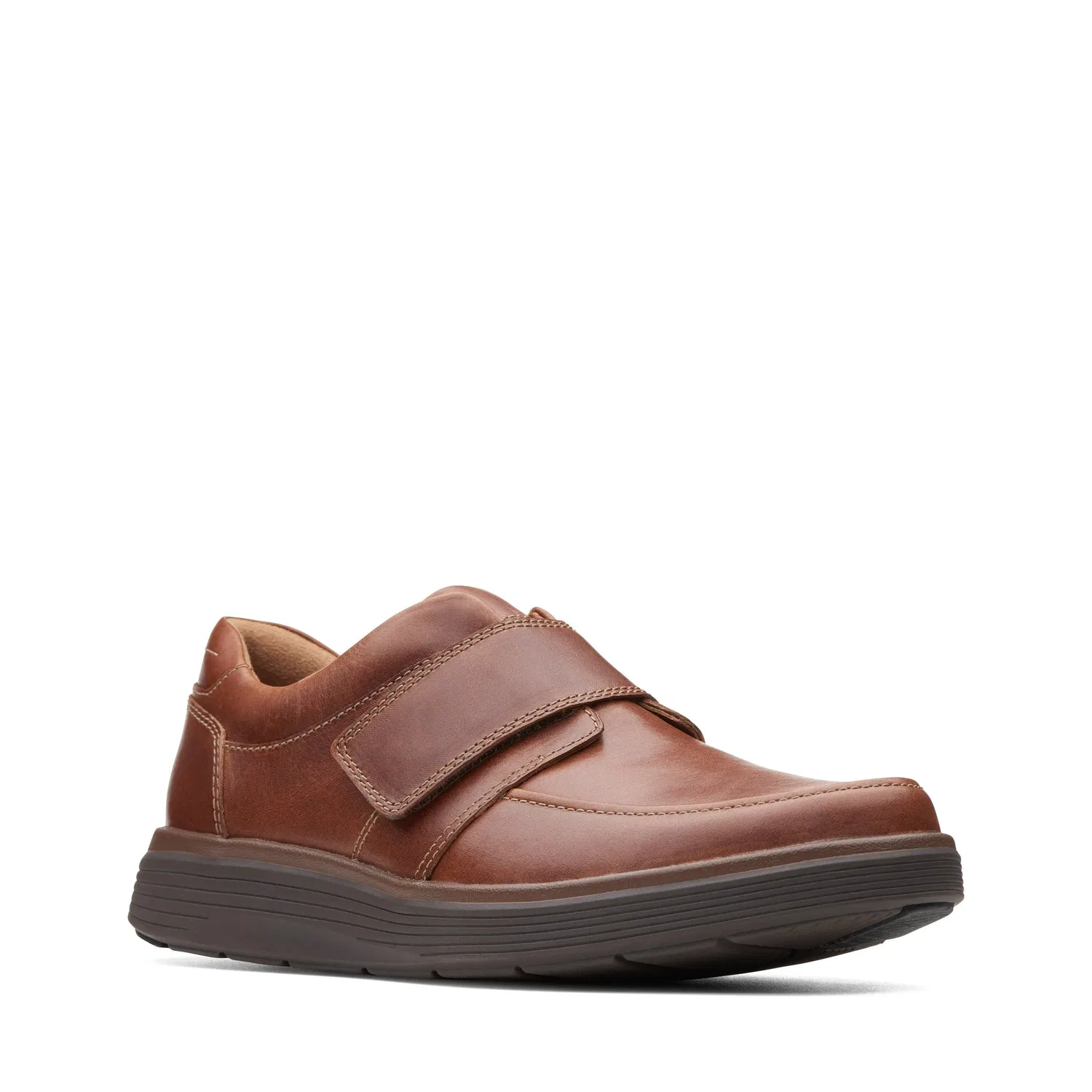 Туфли на липучке из кожи Clarks Unstructured, коричневый — фото 3