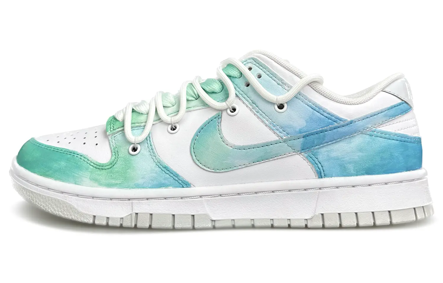 

Кроссовки Nike Dunk Skateboarding Shoes Women's Low-top Green/cyan/white, светло-зеленый