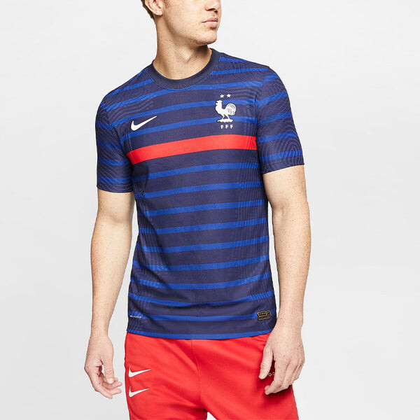 Футболка Nike 2020 Season France Home Player Edition Stripe Soccer/Football Short Sleeve Black Blue Blackblue, синий — фото 3