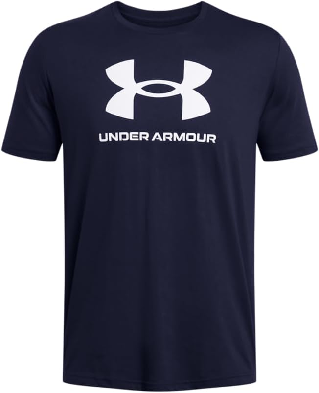 

Мужская спортивная футболка с коротким рукавом с логотипом Under Armour, (408) Academy/White, Белый, Мужская спортивная футболка с коротким рукавом с логотипом Under Armour, (408) Academy/White