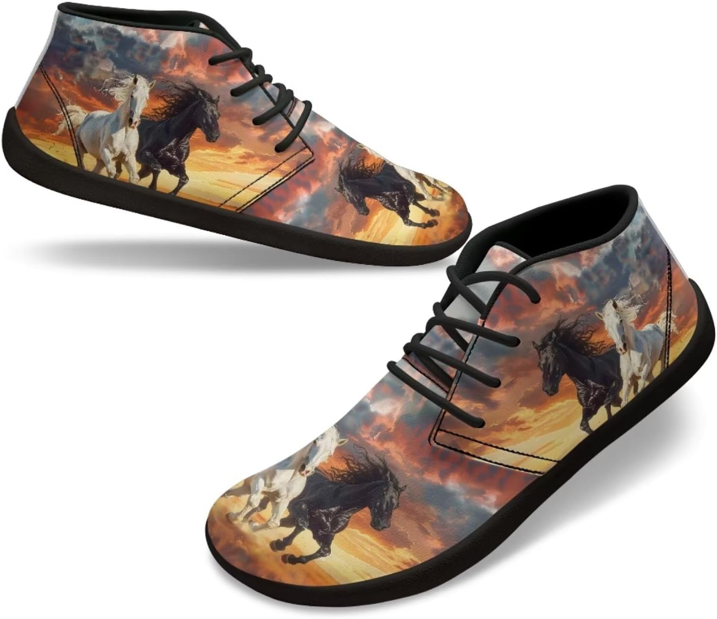 

Мужские кроссовки для ходьбы, походов, кемпинга с нулевым перепадом и противоскользящей подошвой Xixirimido, Horses Running