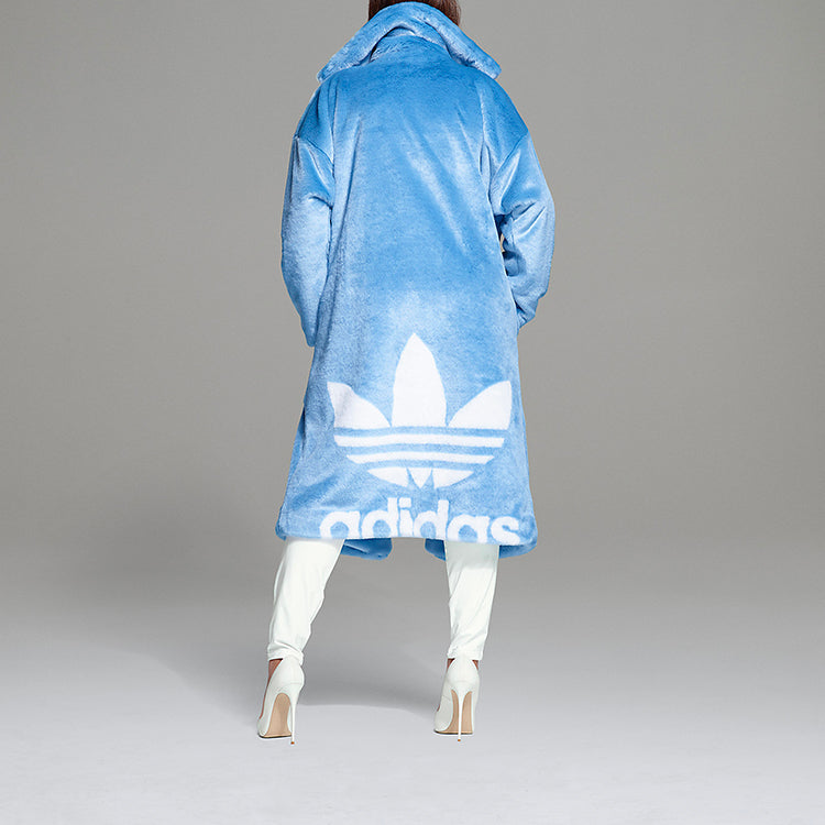 Куртка Adidas originals x Ivy Park Crossover Plush Long Large Jacket Couple Style Blue — фото 4