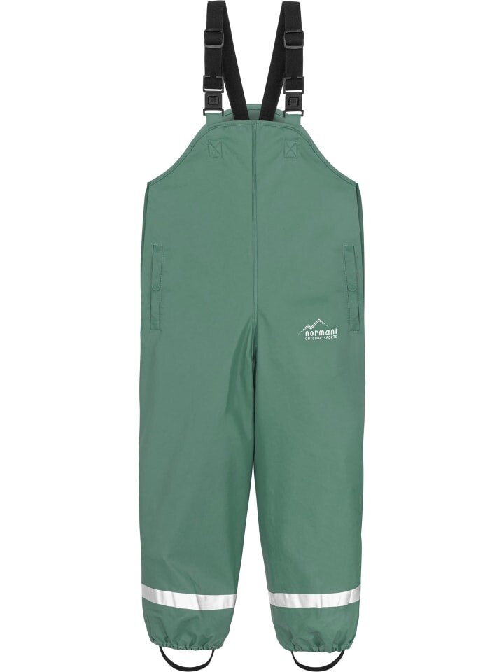 

Дождевые брюки Normani Outdoor Sports Kinder Regenhose mit Hosenträgern „Skjolden“, темно-зеленый